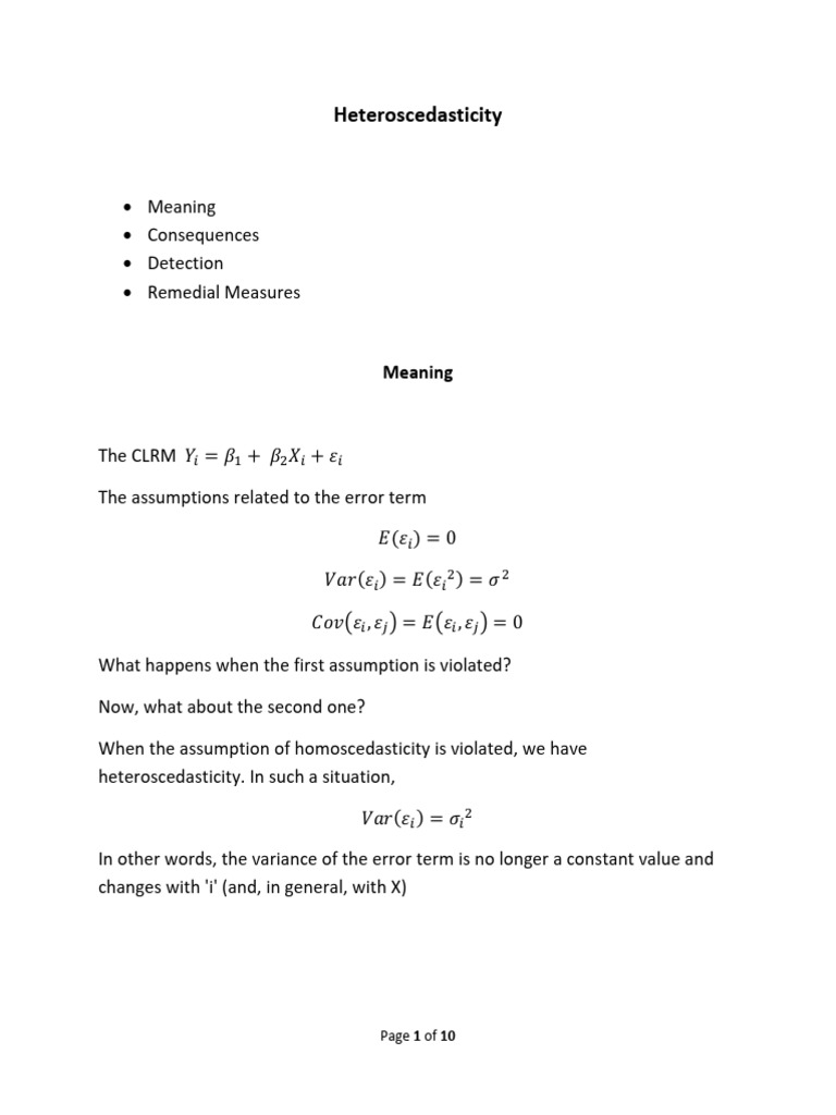 4 Heteroscedasticity | PDF | Ordinary Least Squares | Errors And Residuals