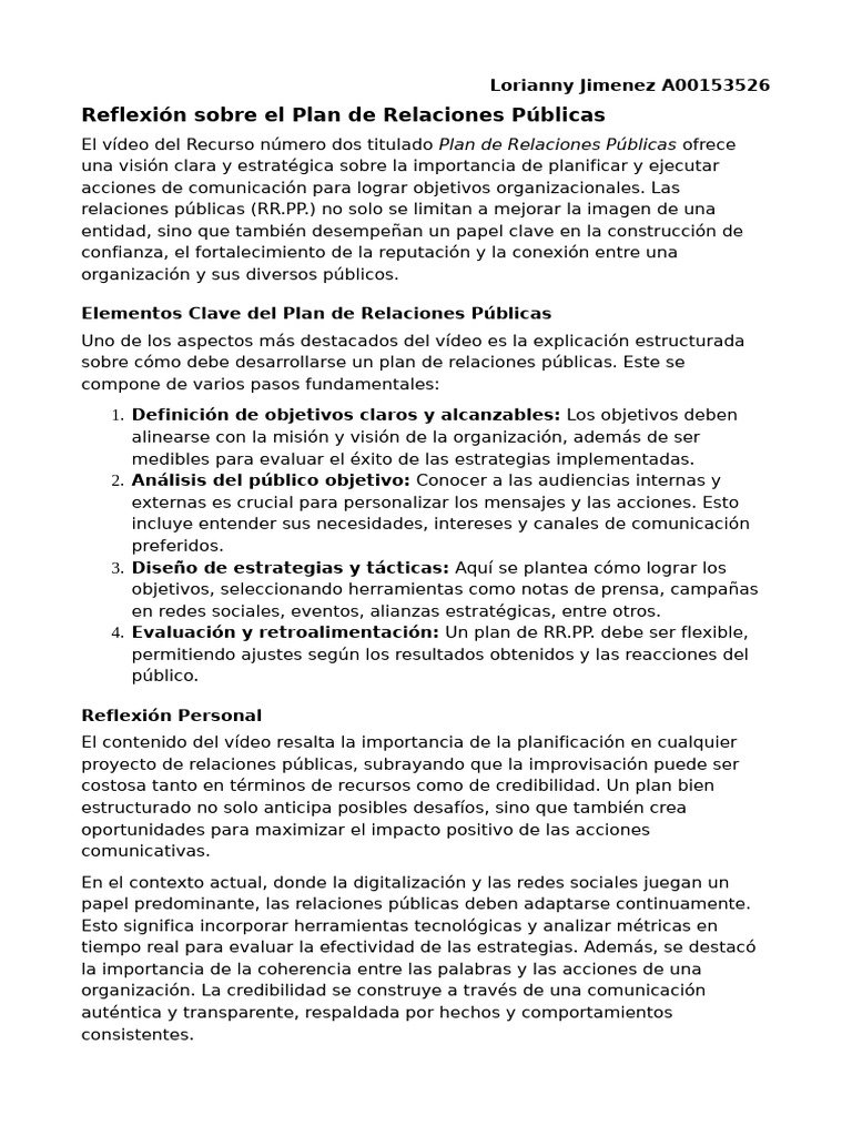 Claves para un Plan de RR.PP. Efectivo | PDF | Planificación