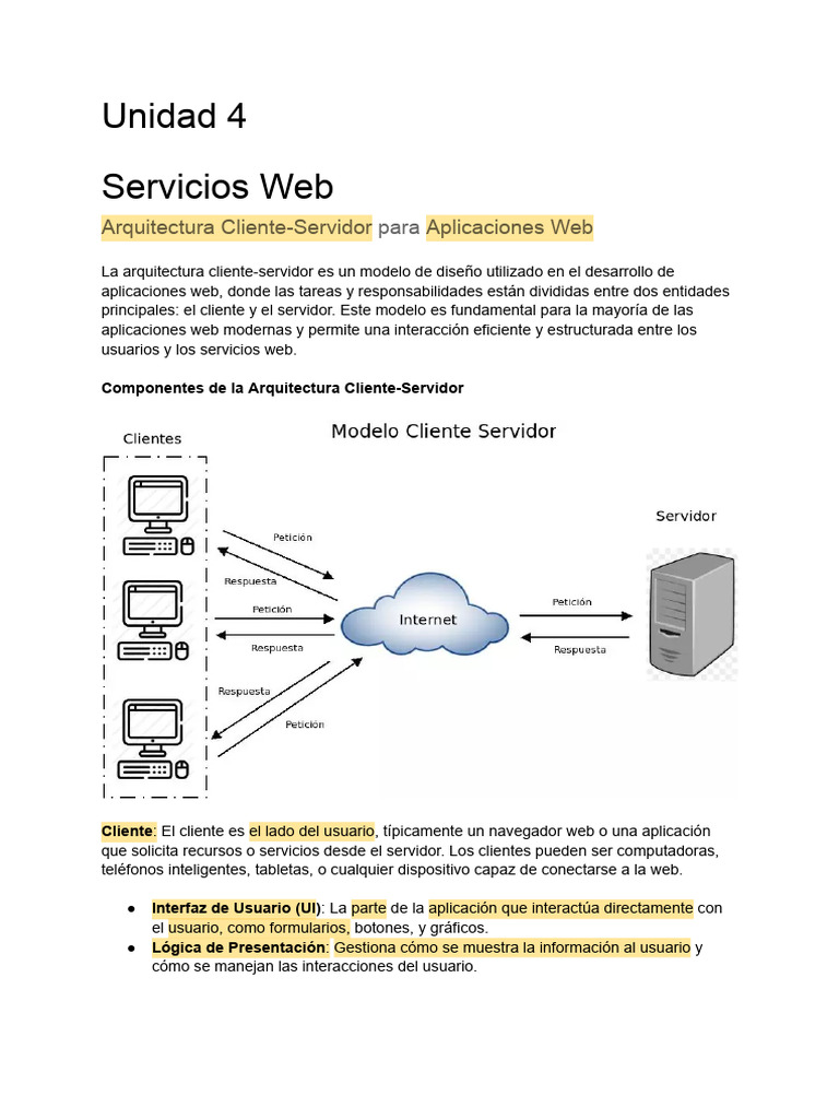 Unidad 4 - Servicios Web | PDF | Ajax (Programación) | Aplicación web