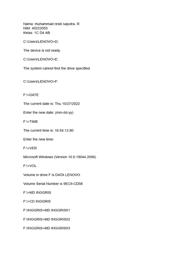 Praktik Dasar CMD Windows | PDF