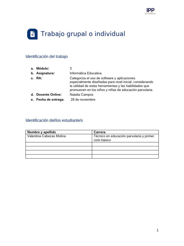 Software Educativo para Párvulos | PDF | Educación de la primera ...