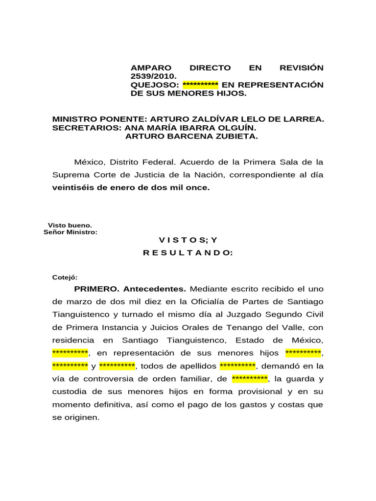 Amparo Directo en Revisión 2539/2010 | PDF | Caso de ley | Constitución