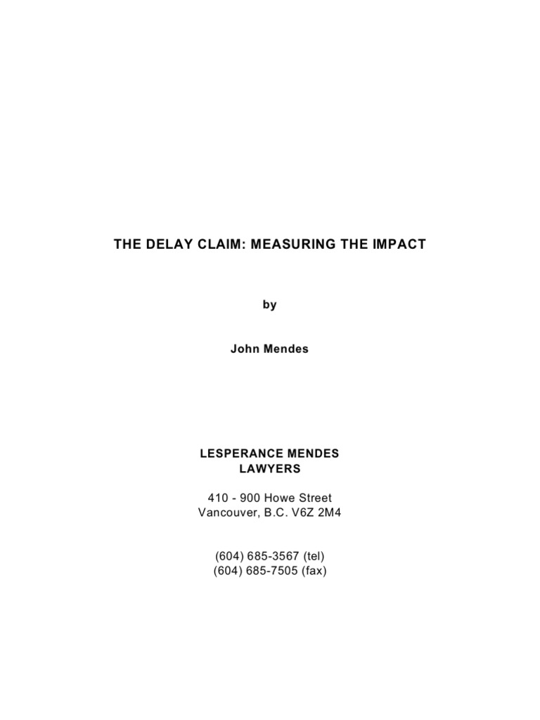Delay Claims in Construction Law | PDF | Damages | Negligence