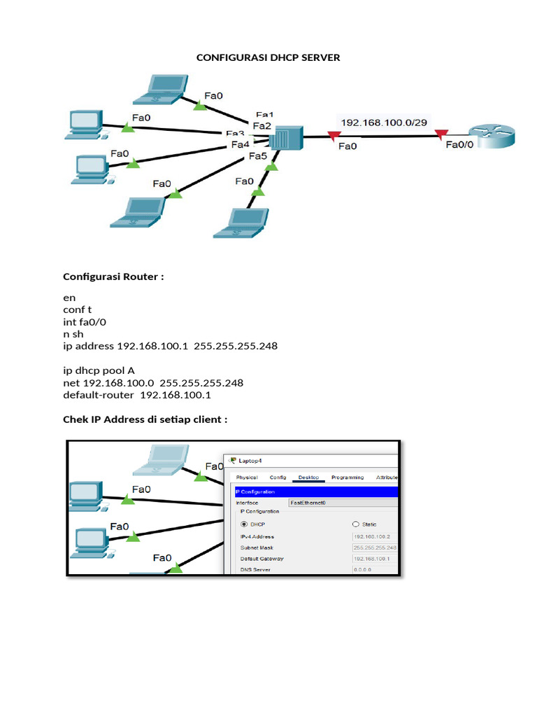 Konfigurasi DHCP Server di Router | PDF