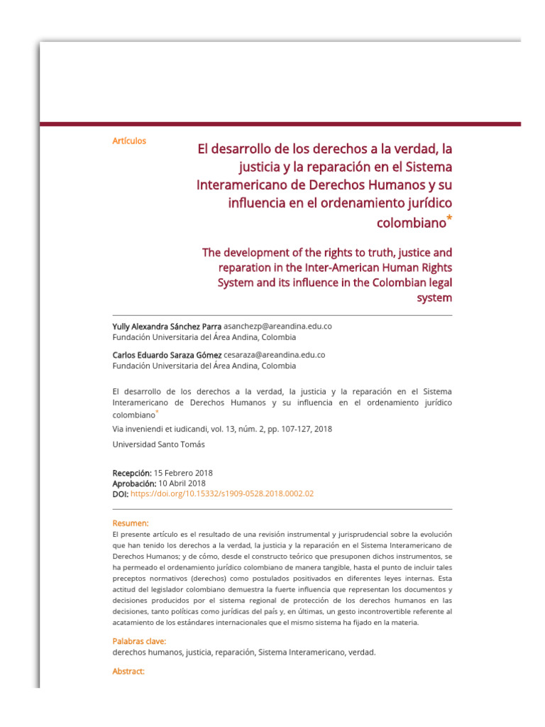 Derechos a la Verdad y Justicia en Colombia | PDF | Derechos humanos ...