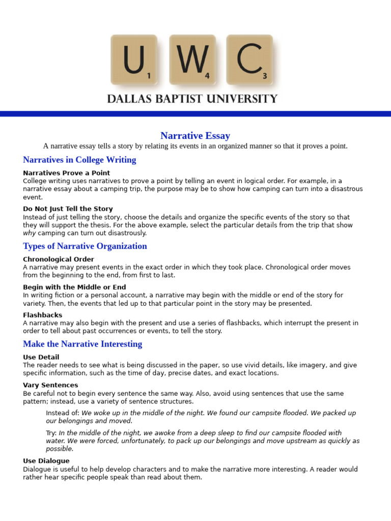 Narrative Essay Aug 15 | PDF | Essays | Narrative