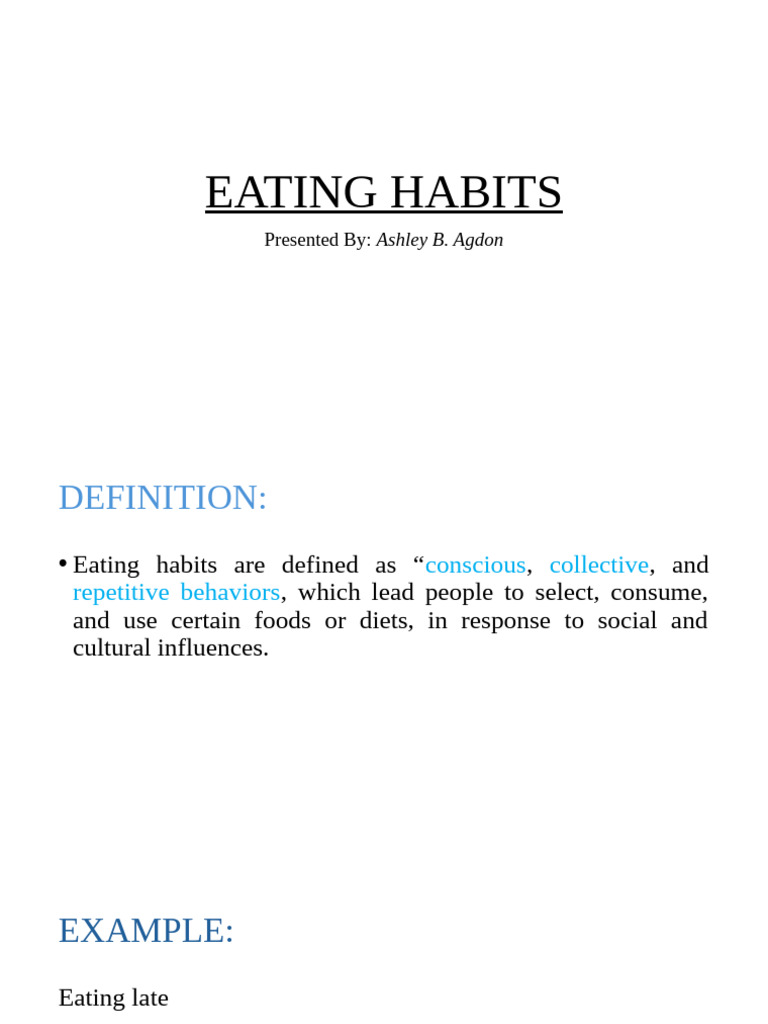 Eating Habits Pdf