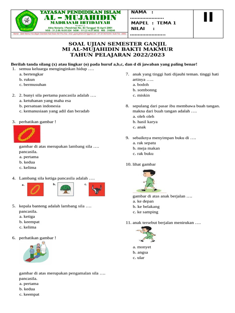 Kelas 2 Tema 1 | PDF