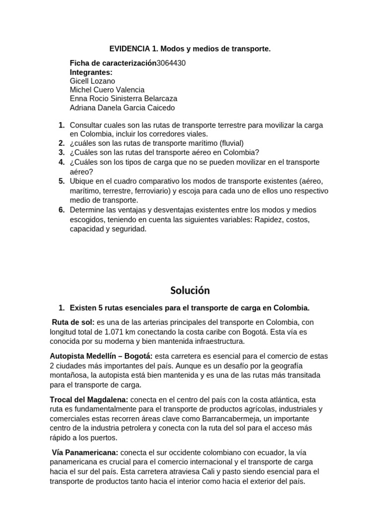 Rutas de Transporte de Carga en Colombia | PDF | Colombia | Transporte