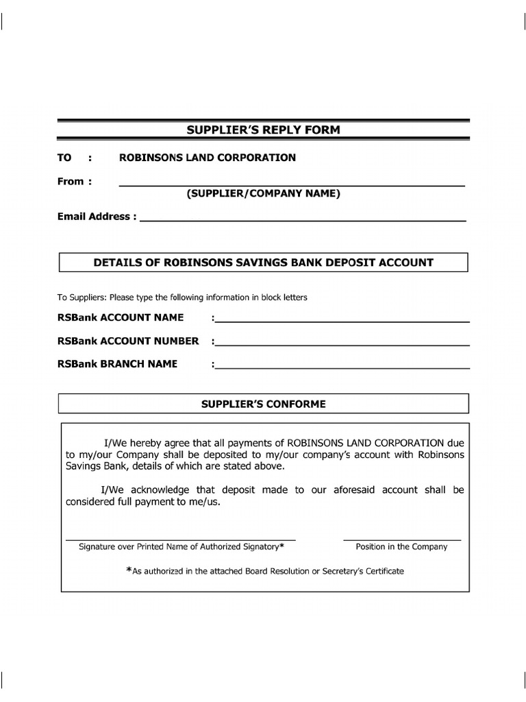 Suppliers Reply Form | PDF
