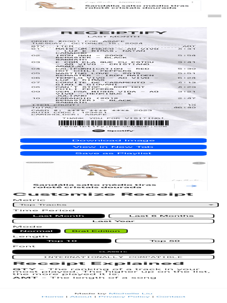 Top Tracks Receipt Explained | PDF