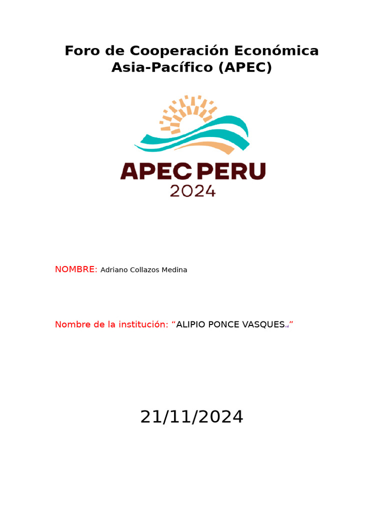 El Apec | PDF | Cooperacion economica Asia Pacifico | America latina