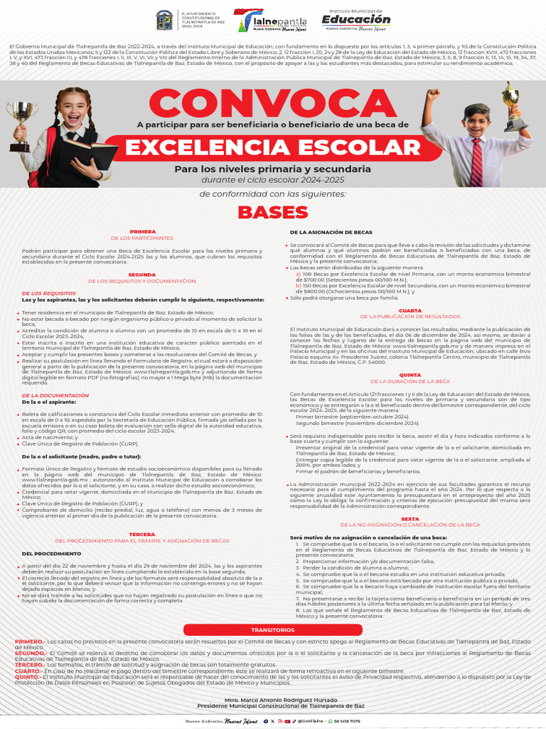Convocatoria Excelencia Esolar | PDF | México | Gobierno