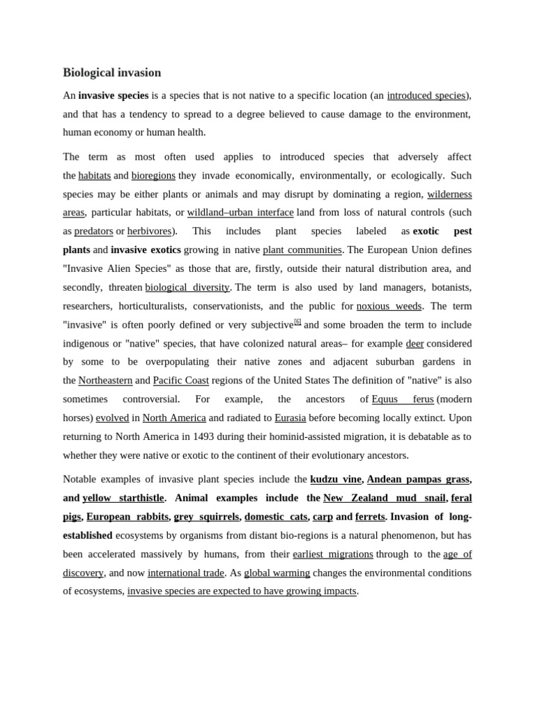Biological Invasion | PDF