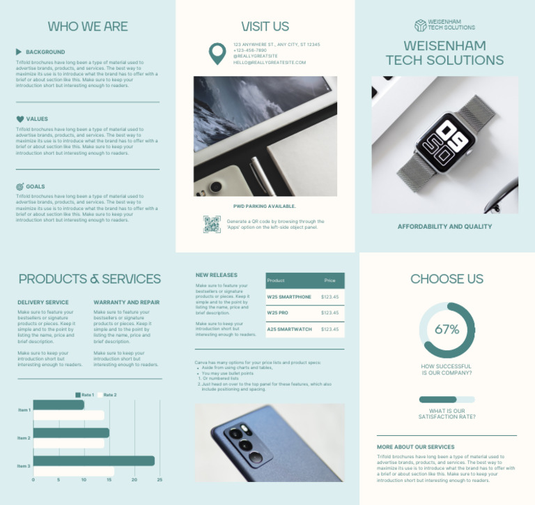 Tech and Gaming Brochure in Teal Beige Aqua Delicate Muted Style | PDF ...