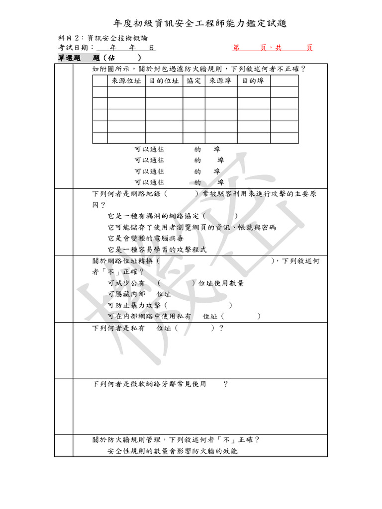 110 1資訊安全工程師資訊安全技術概論| PDF