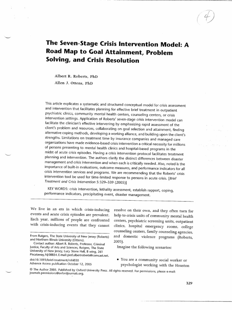 7 Stage Crisis Intervention Model A | PDF | Foreign Language Studies ...