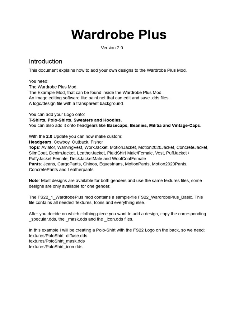 Instructions Wardrobe Plus | PDF | Computing | Software