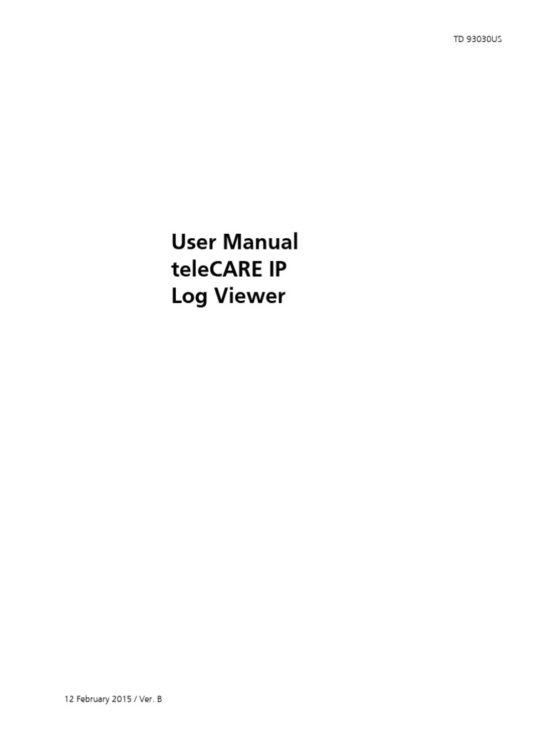 teleCARE IP Log Viewer User Manual - TD 93030US | PDF | Radio ...