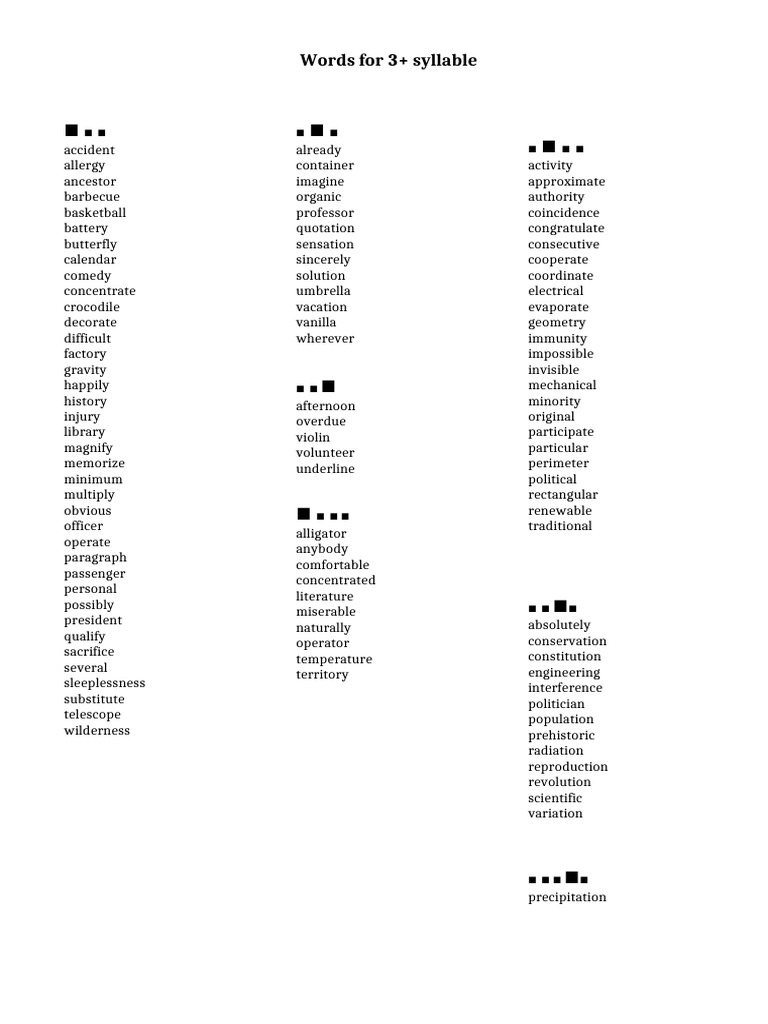 3-syllable-words-pdf