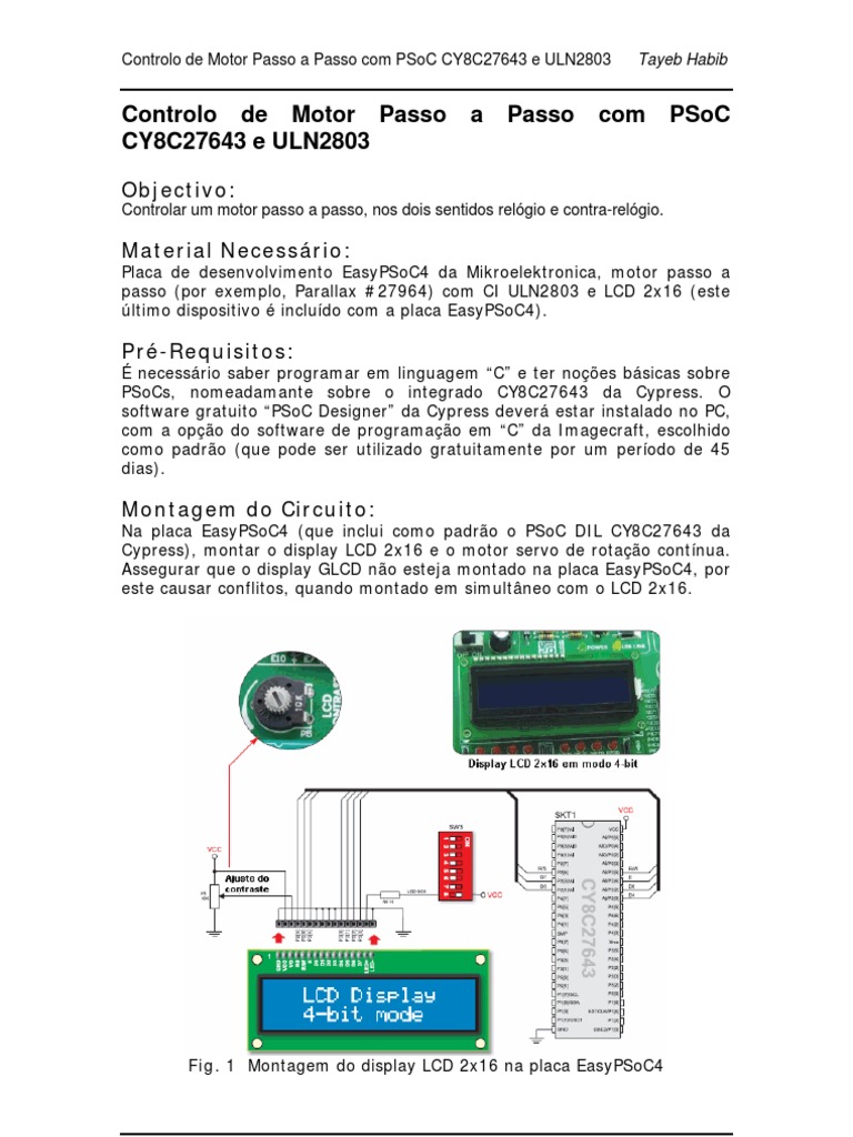Controlo Motor PP Com PSOC CY8C27643 ULN2803 | PDF | Engenharia ...