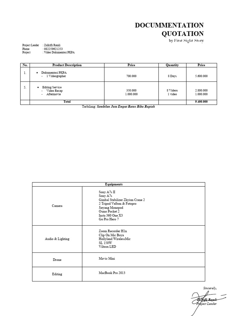 Video Documentation Quotation PKPA | PDF