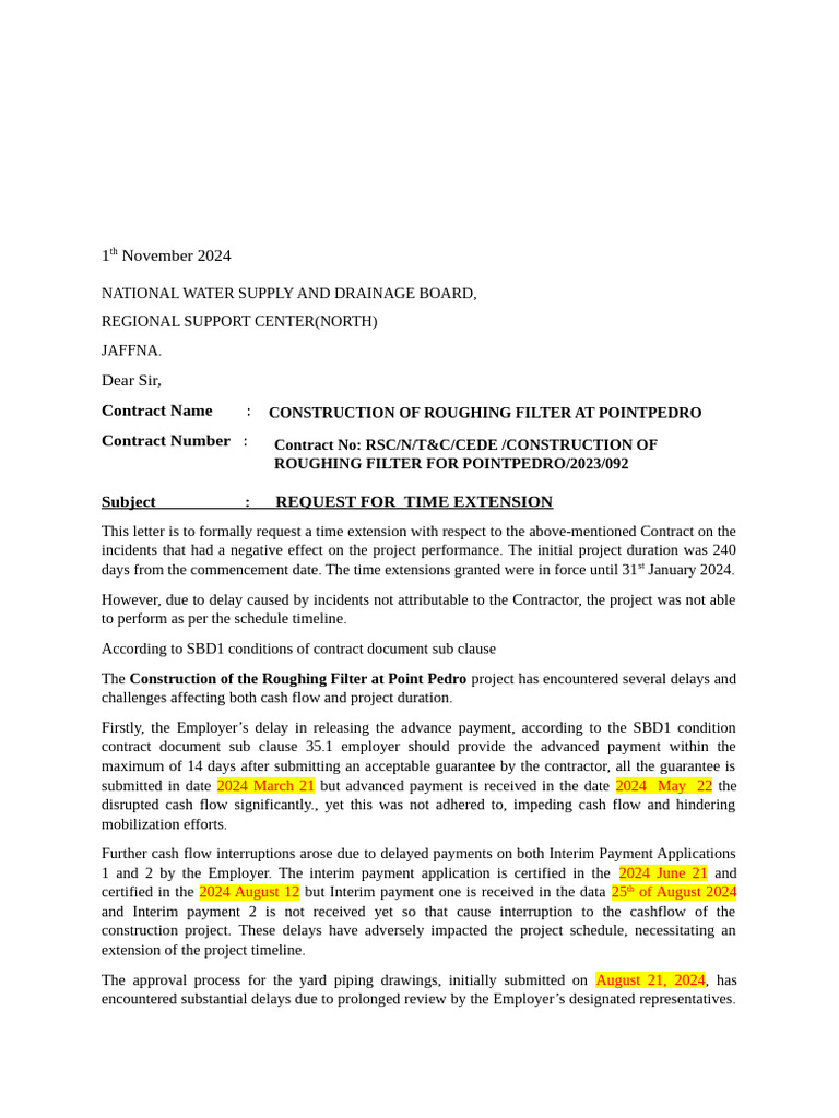 Extension of Timeline | PDF