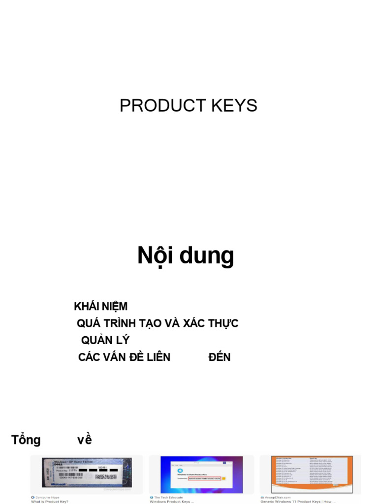 Product Keys | PDF