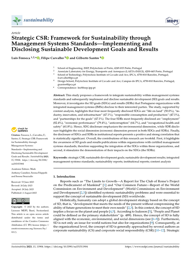 Sustainability 15 11904 | PDF | Corporate Social Responsibility ...