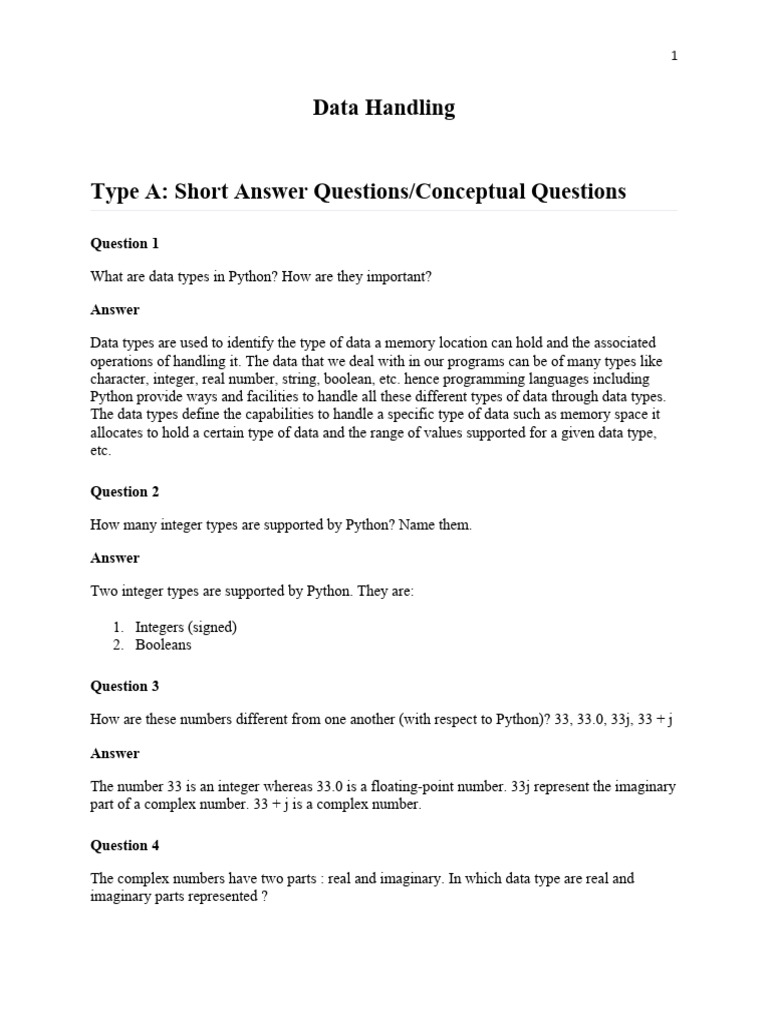 DataHandling Class 11 Sumita Arora | PDF | Data Type | Boolean Data Type