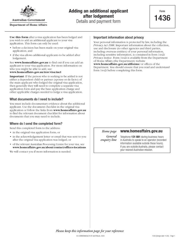 Add Applicant to Visa Application Form 1436 | PDF | Travel Visa | Crimes