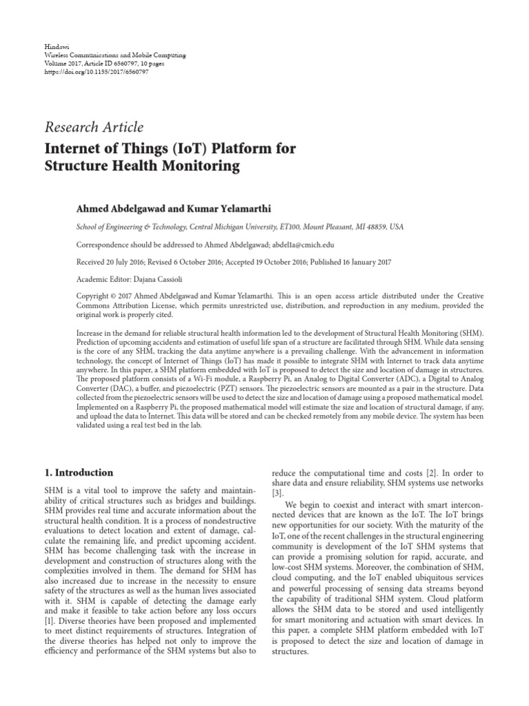 Internet of Things IoT Platform For Structure | PDF | Analog To Digital ...