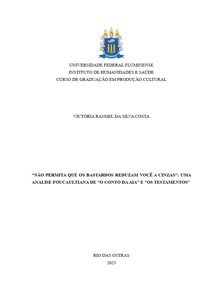 TCC VICTORIA RANGEL | PDF | Utopia | Michel Foucault