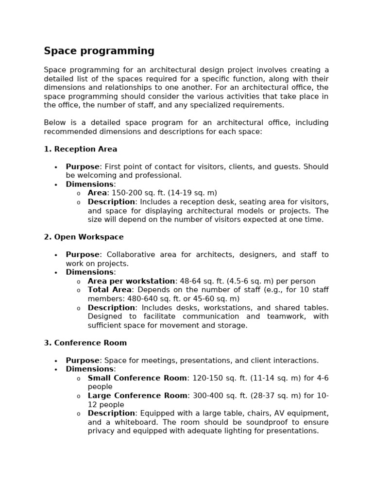 Architectural Office Space Programming Guide | PDF | Desk