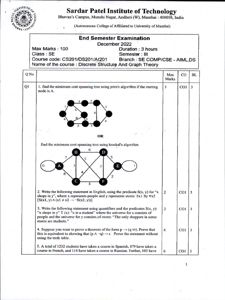 2022 QP | PDF | Combinatorics | Discrete Mathematics