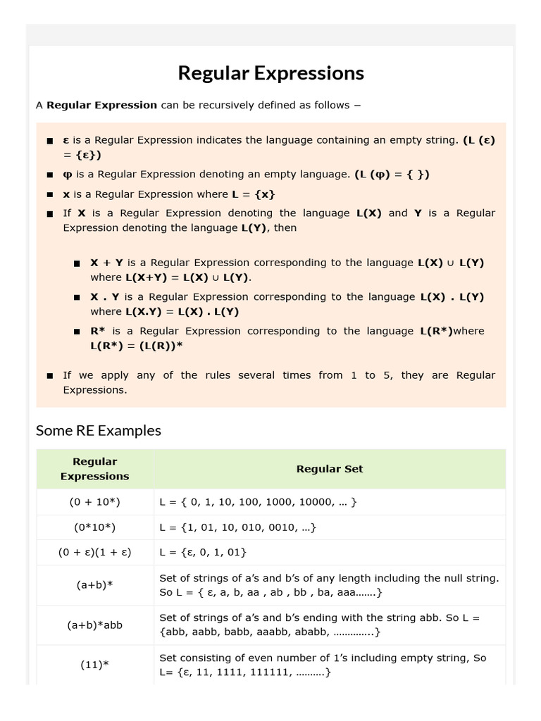 Regular Expressions | PDF