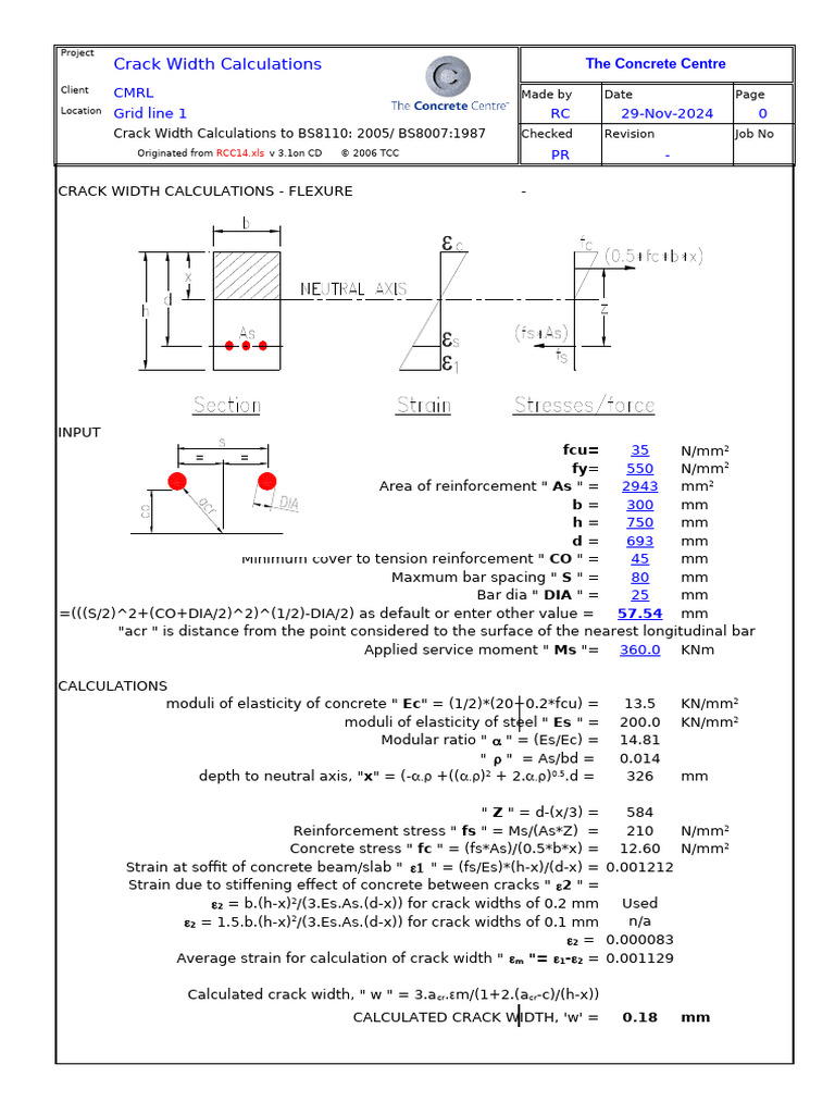 RCC14 Crack Width | PDF | Young's Modulus | Materials Science