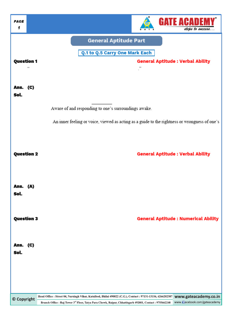 GATE 2023 ECE General Aptitude Questions | PDF | Amplifier ...