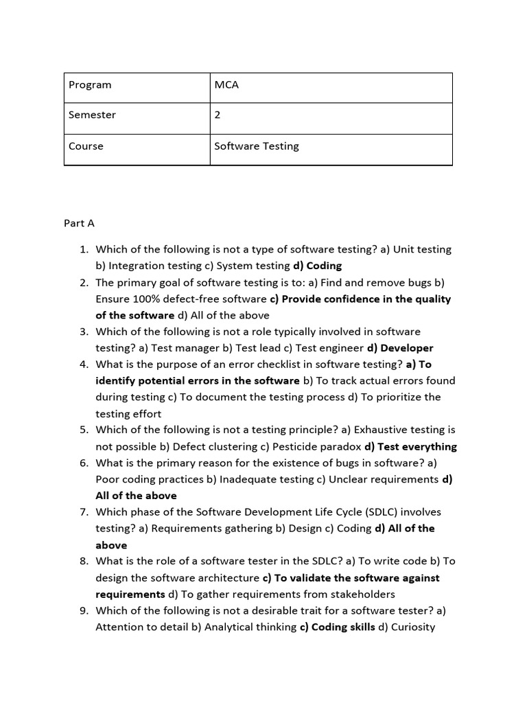 CrimsonLogic Software Testing Quiz | PDF | Software Testing | Selenium ...