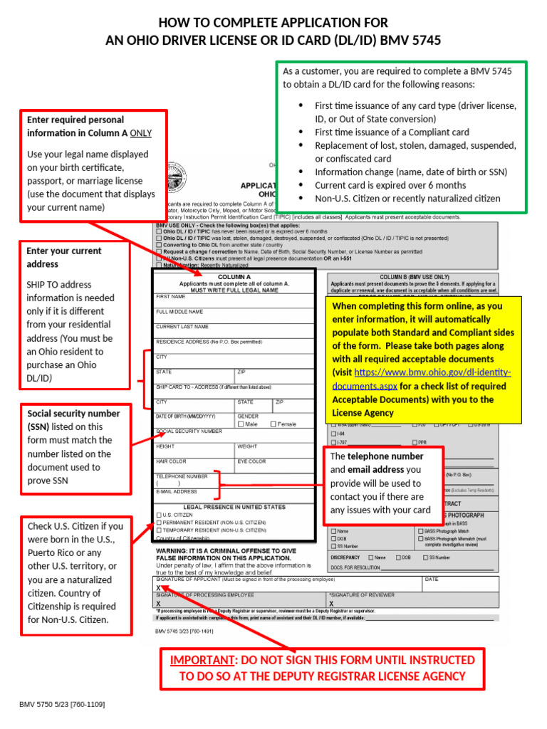 Ohio Driver License/ID Application Guide | PDF | Identity Document ...