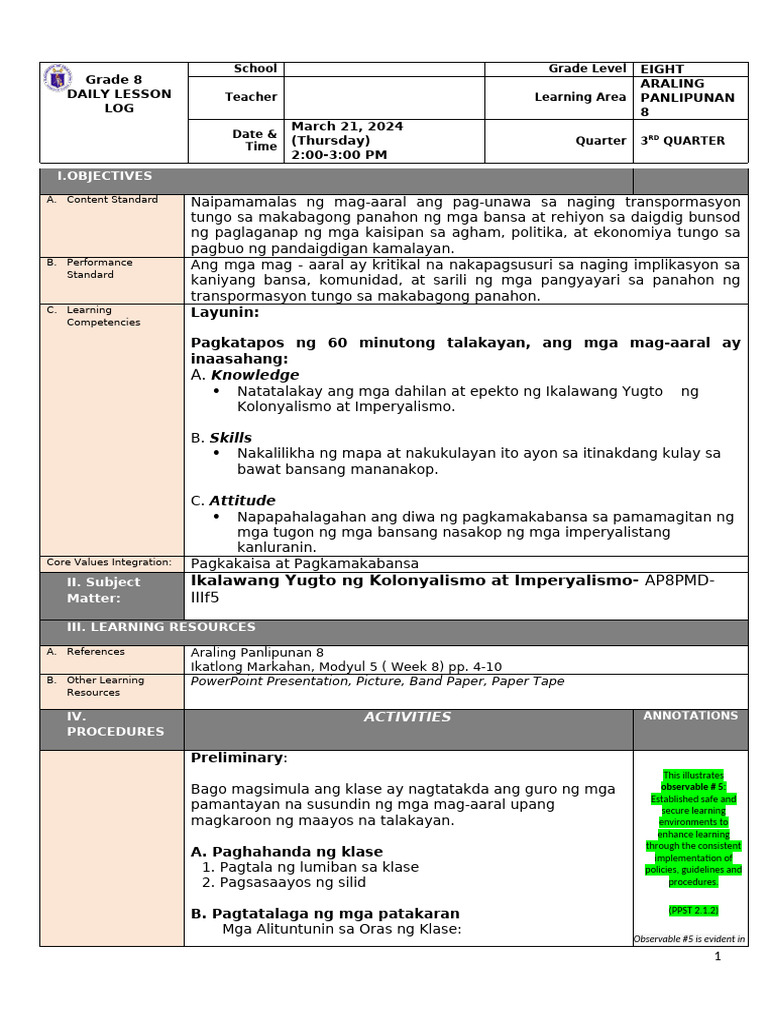 Lesson Plan - 3RD Quarter | PDF