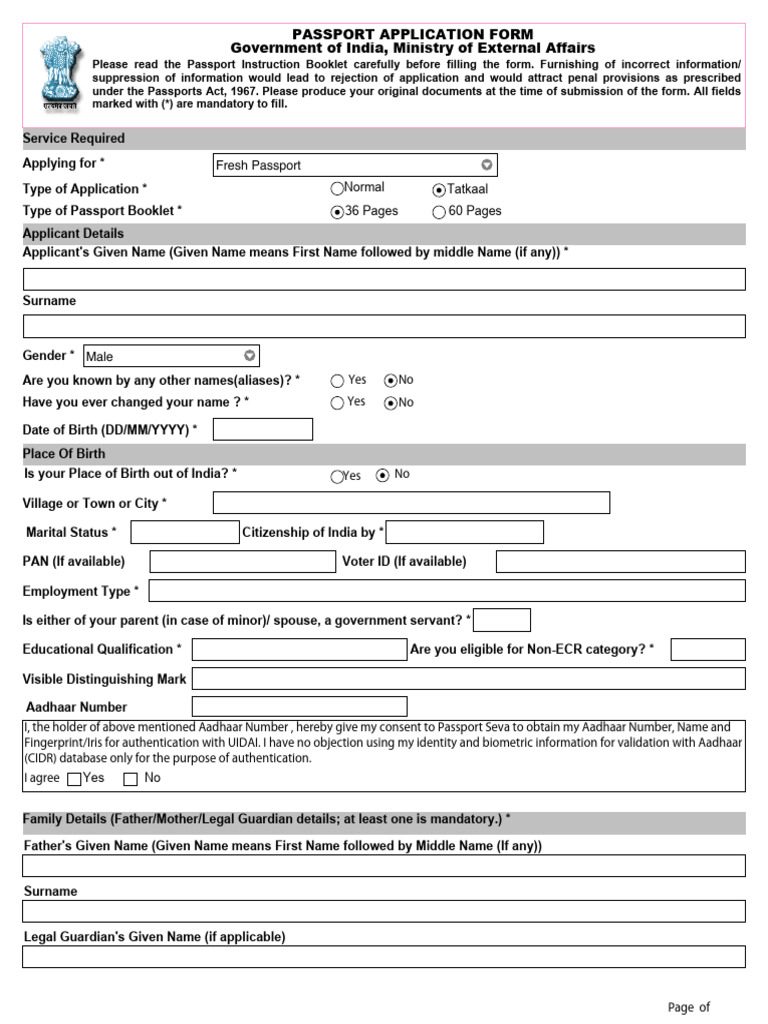 Passport Application Form Guide | PDF | Passport | International Law