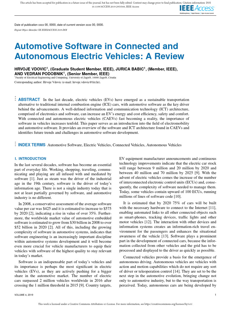 Automotive Software in CAEVs Review | PDF | Electric Vehicle | Channel ...