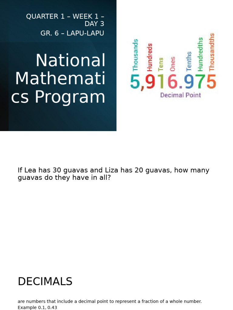 Grade 6 Math: Decimals & Tessellations | PDF