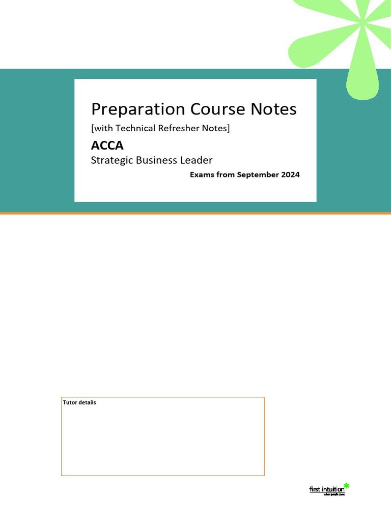 ACCA SBL PrepCourseNotes 24-25 | PDF | Evaluation | Knowledge