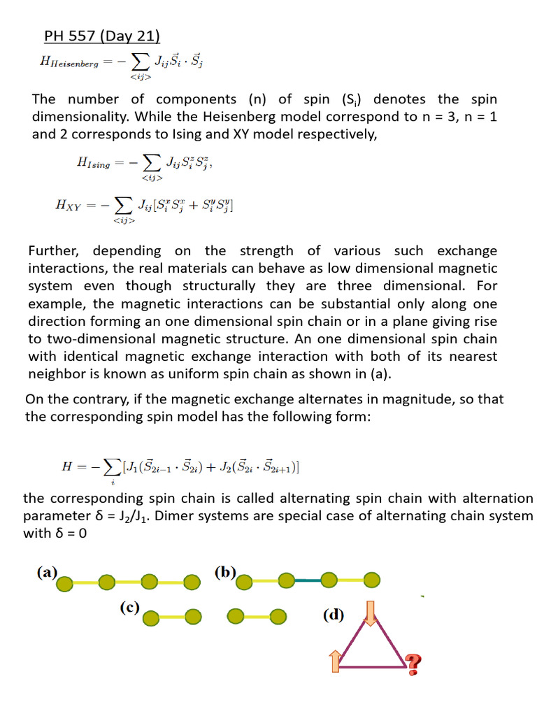 Spin Chains and Magnetic Interactions | PDF | Condensed Matter Physics ...