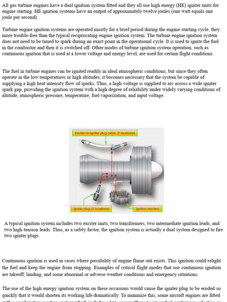Gas Turbine Engine Ignition Systems Explained | PDF | Capacitor ...