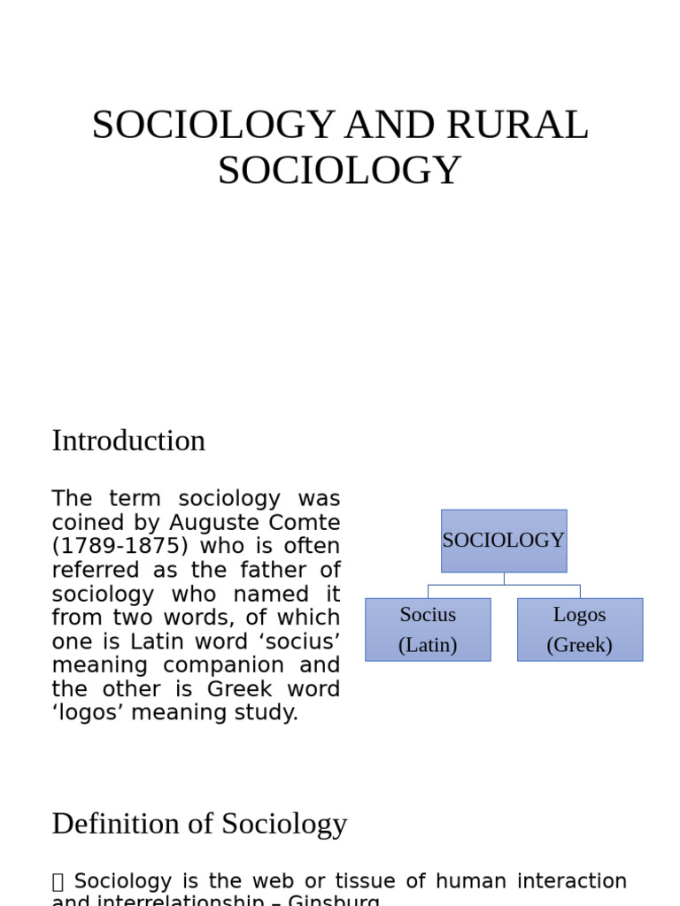 Rural Sociology Lect 1 | PDF | Sociology | Liberal Arts Education