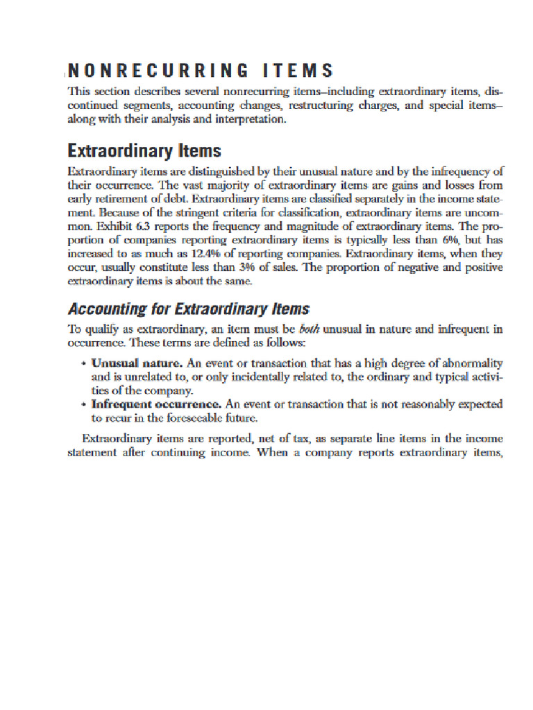 Nonrecurring Item | PDF