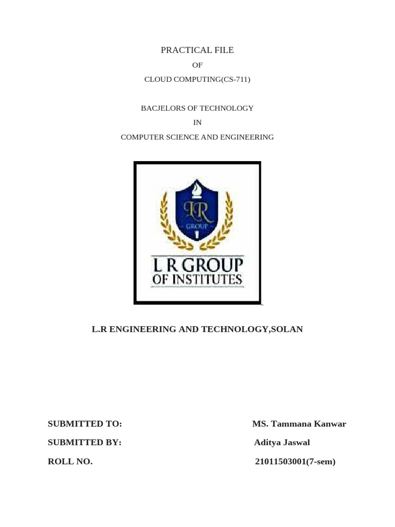Cloud Computing Practical File Overview | PDF | Soap | Cloud Computing